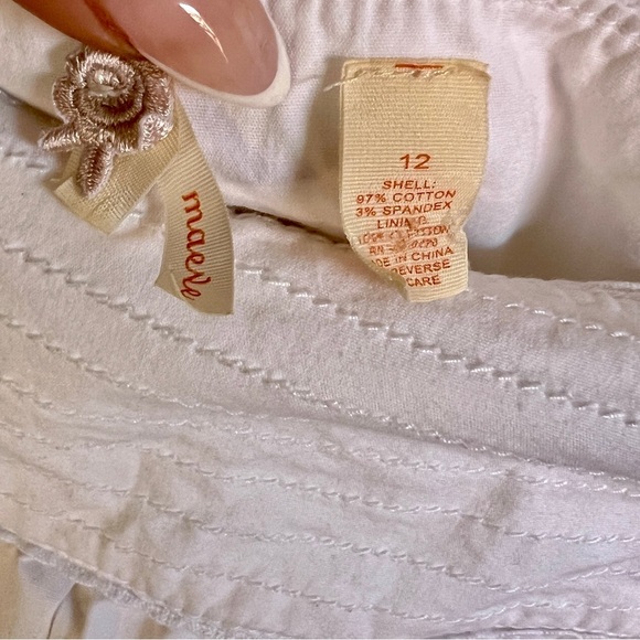 Anthropologie Maeve Embroidered Drop Waist Cotton Skirt SZ 12 - Picture 4 of 4